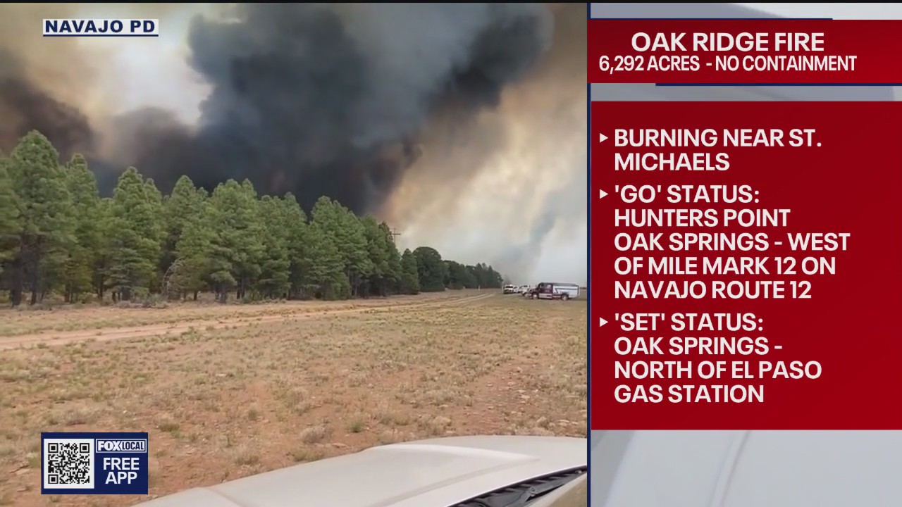Oak Ridge Fire Started Oak Ridge Fire burns thousands of acres on Navajo Nation | FOX 10 Phoenix