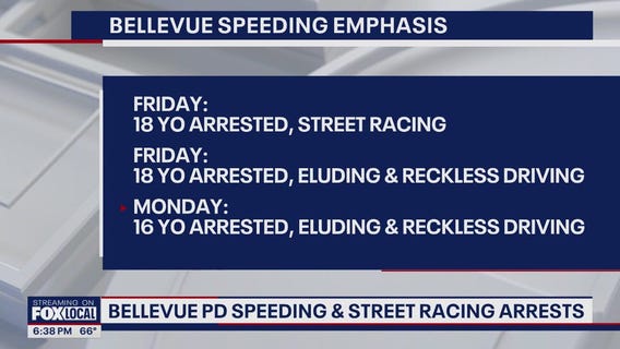 3 arrested for street racing in Bellevue
