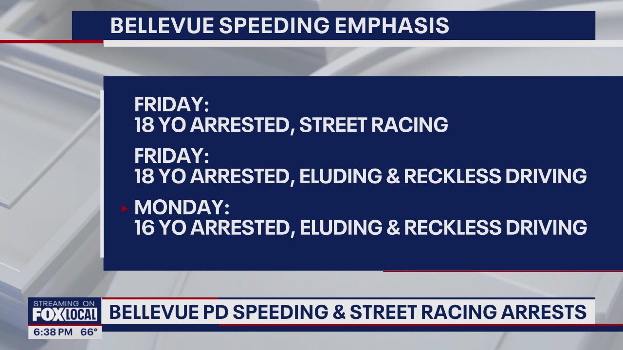 3 arrested for street racing in Bellevue