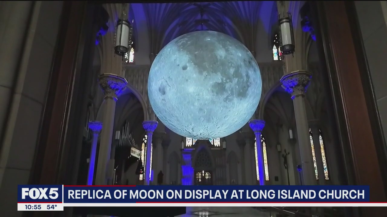 Replica of moon on display at Long Island church
