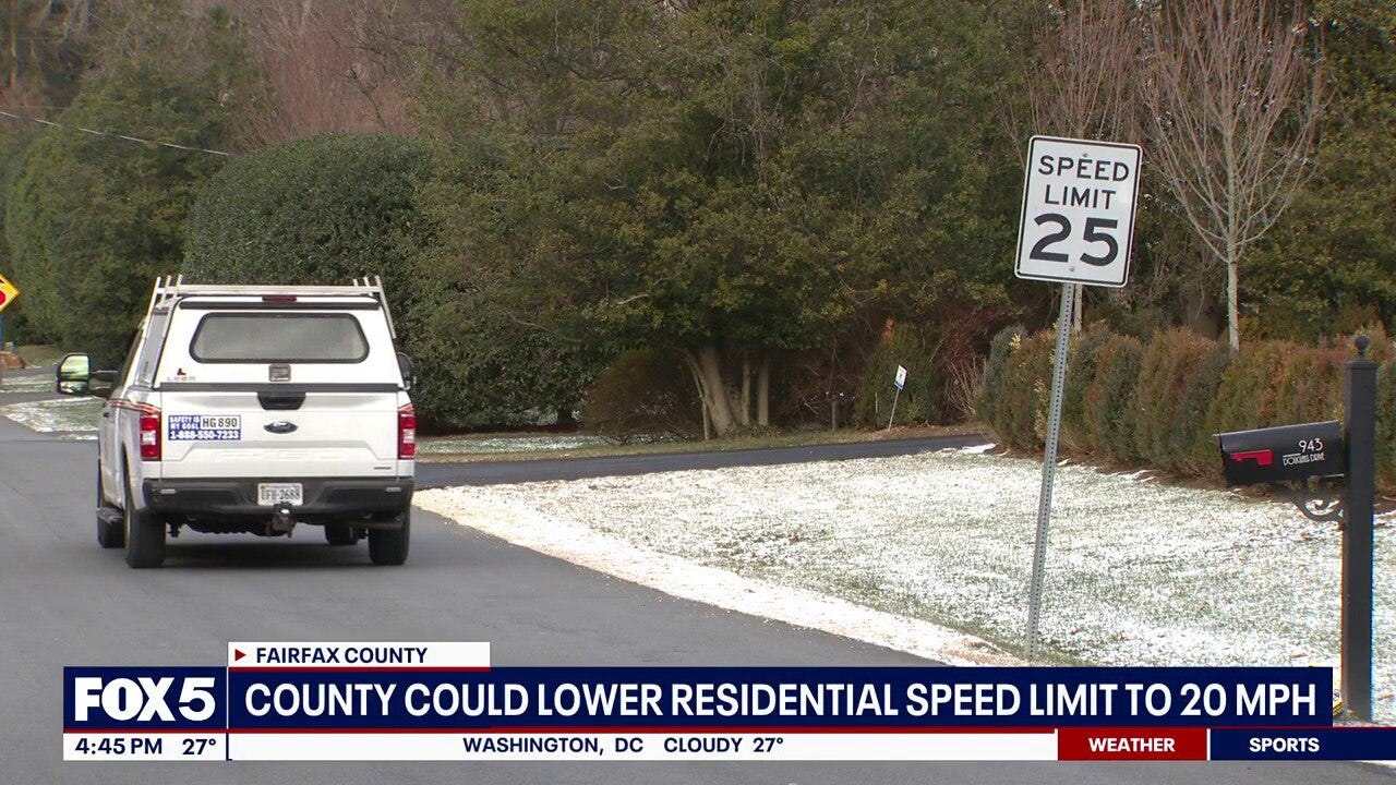 Fairfax County eyes lowering residential speed limit