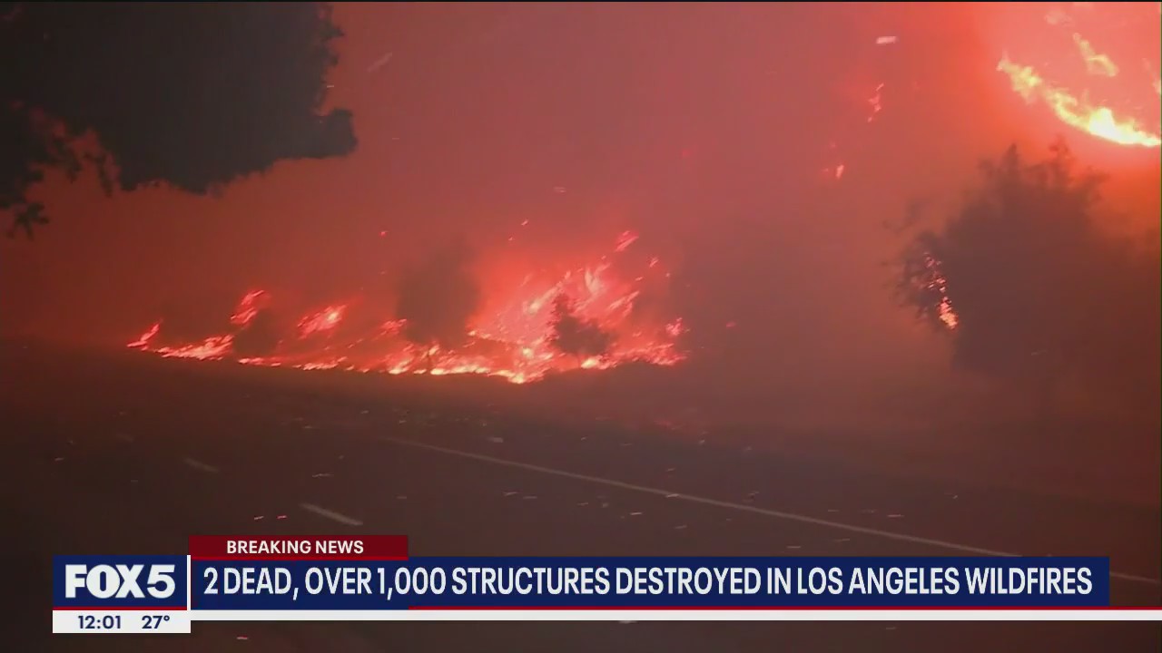 2 dead, over 1,000 structures destroyed in Pacific Palisades wildfire