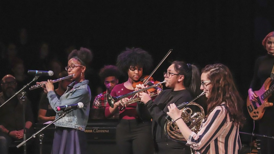 Chicago High School for the Arts students warm up for upcoming Winter Jazz Showcase