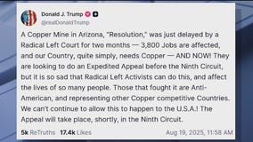 Trump weighs in on lawsuits blocking AZ copper mine project