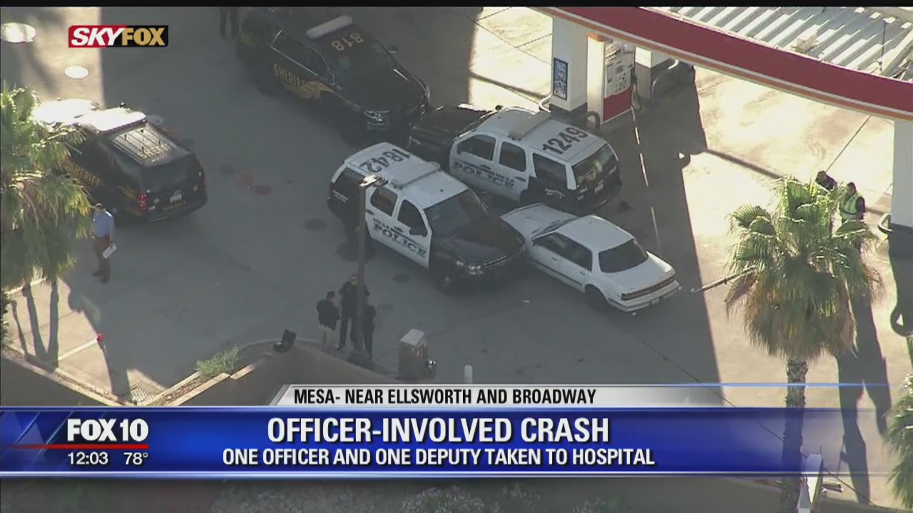 Suspect rams car into officer, deputy in Mesa