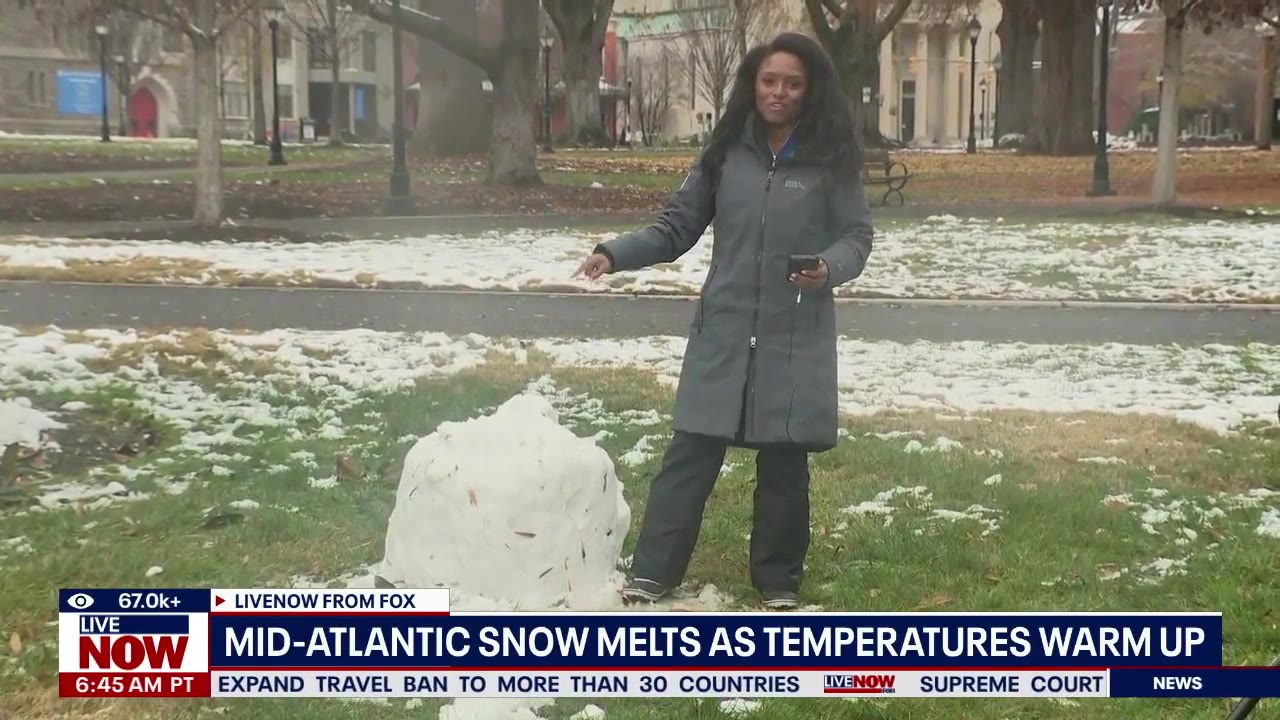 Mid-Atlantic snow melts as temperatures rise
