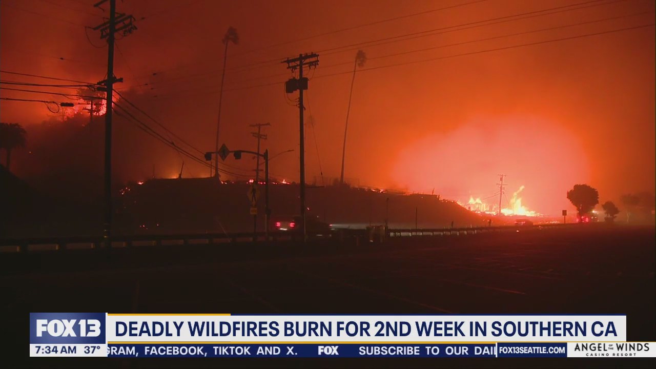 25 dead as CA wildfires burn for second week