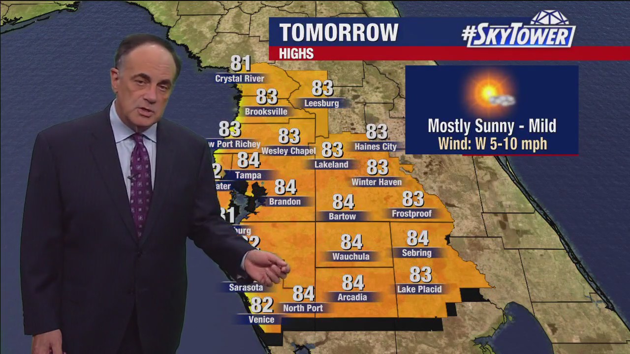 Tampa Weather | Clear night, mostly sunny Tuesday
