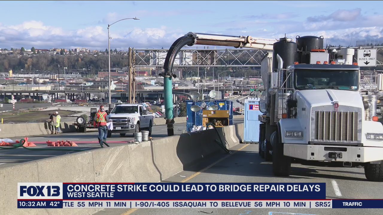 Concrete strike could delay West Seattle Bridge repairs