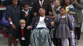 NYPD officer struck with metal chair released from hospital