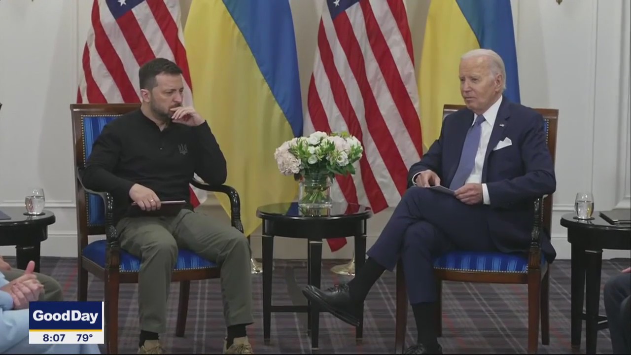 Biden meets with Zelensky in France