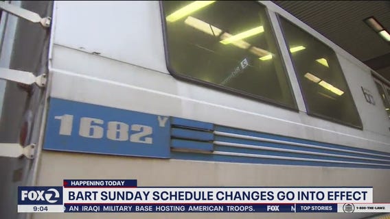 Sunday schedule changes on BART begin