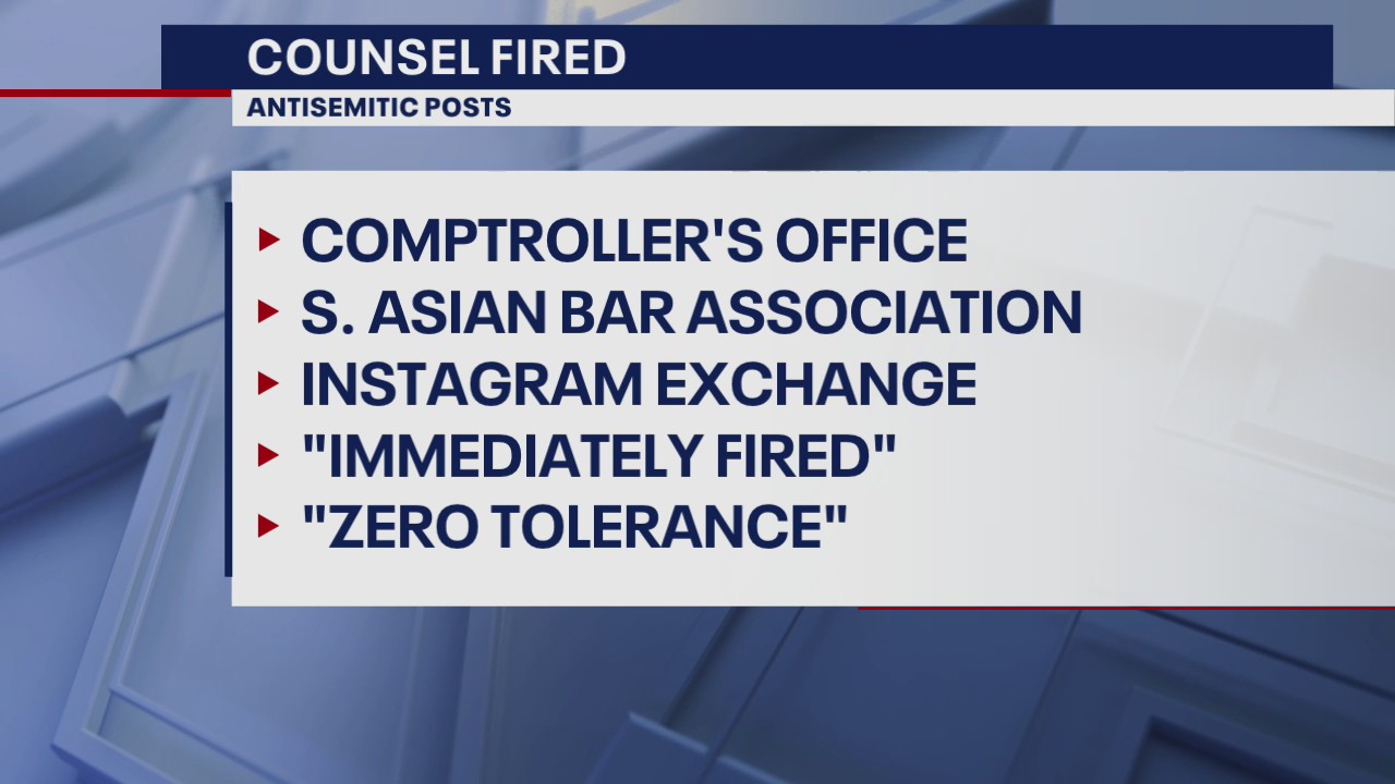 Legal counsel for Illinois Comptroller's Office fired after allegedly sending anti-Semitic messages
