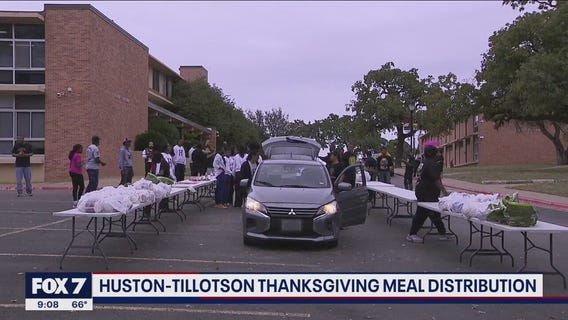 Huston-Tillotson Fraternity gives Thanksgiving meals