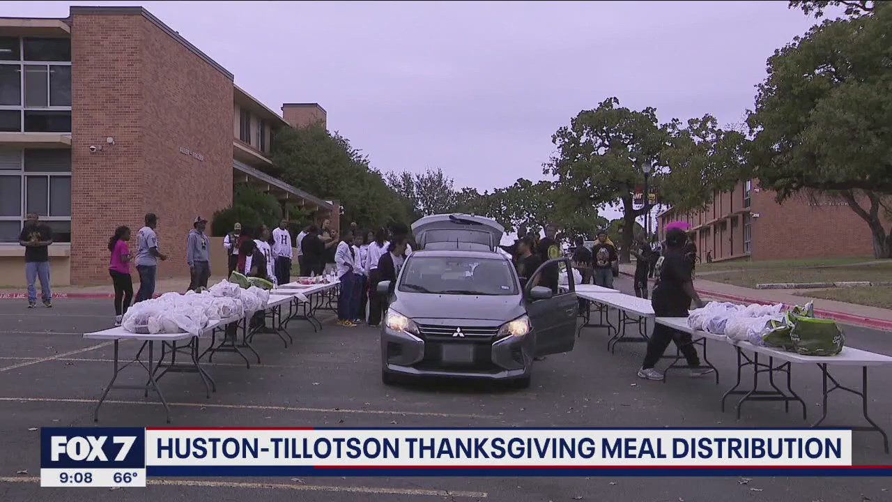Huston-Tillotson Fraternity gives Thanksgiving meals