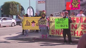 Venice residents stage protest outside Snapchat HQ as company starts trading