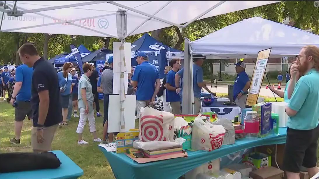BYU fans hold charitable tailgate ahead of SMU game