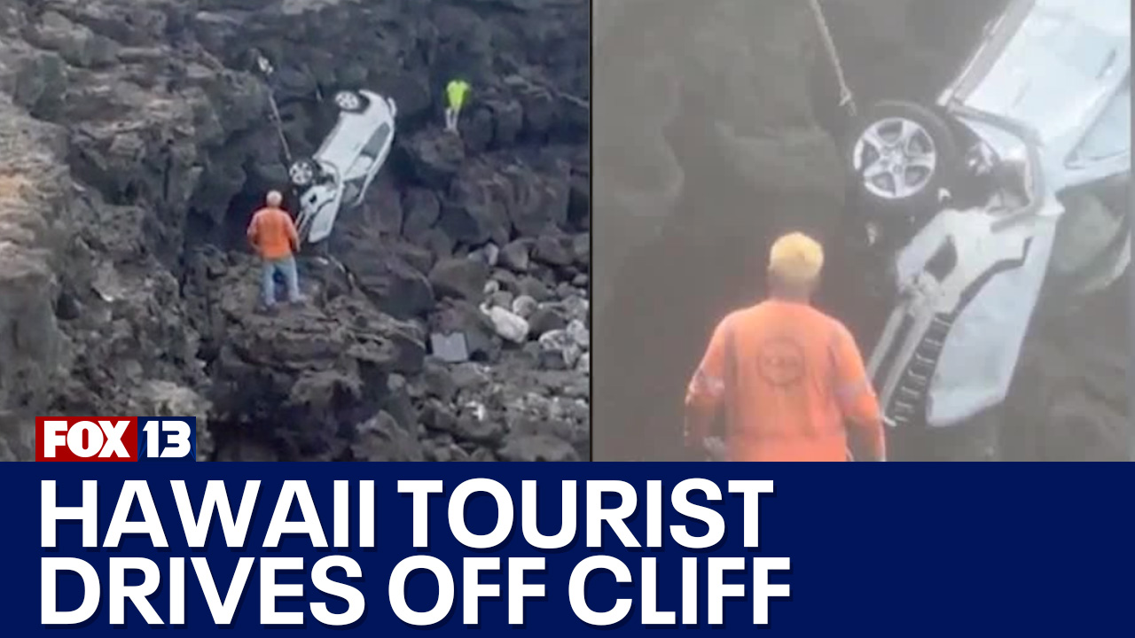 Tourist drives off cliff in Hawaii