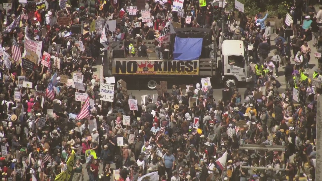Hundreds gather in Mission Dolores Park for San Francisco 'No Kings' protest