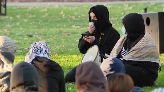 Protesters take over Pomona College graduation stage