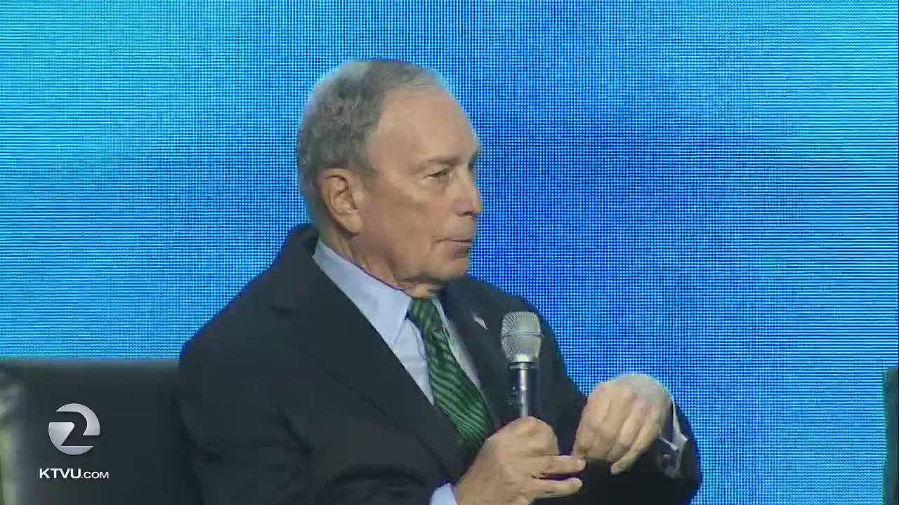 Michael Bloomberg makes campaign stops in Stockton, San Francisco.,