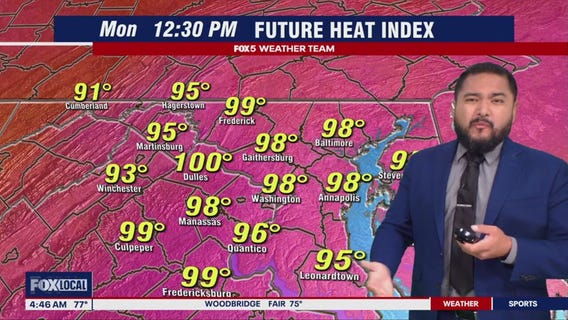 Hot, humid conditions across DC region Monday