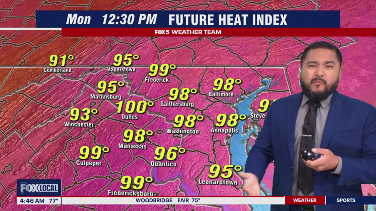 Hot, humid conditions across DC region Monday