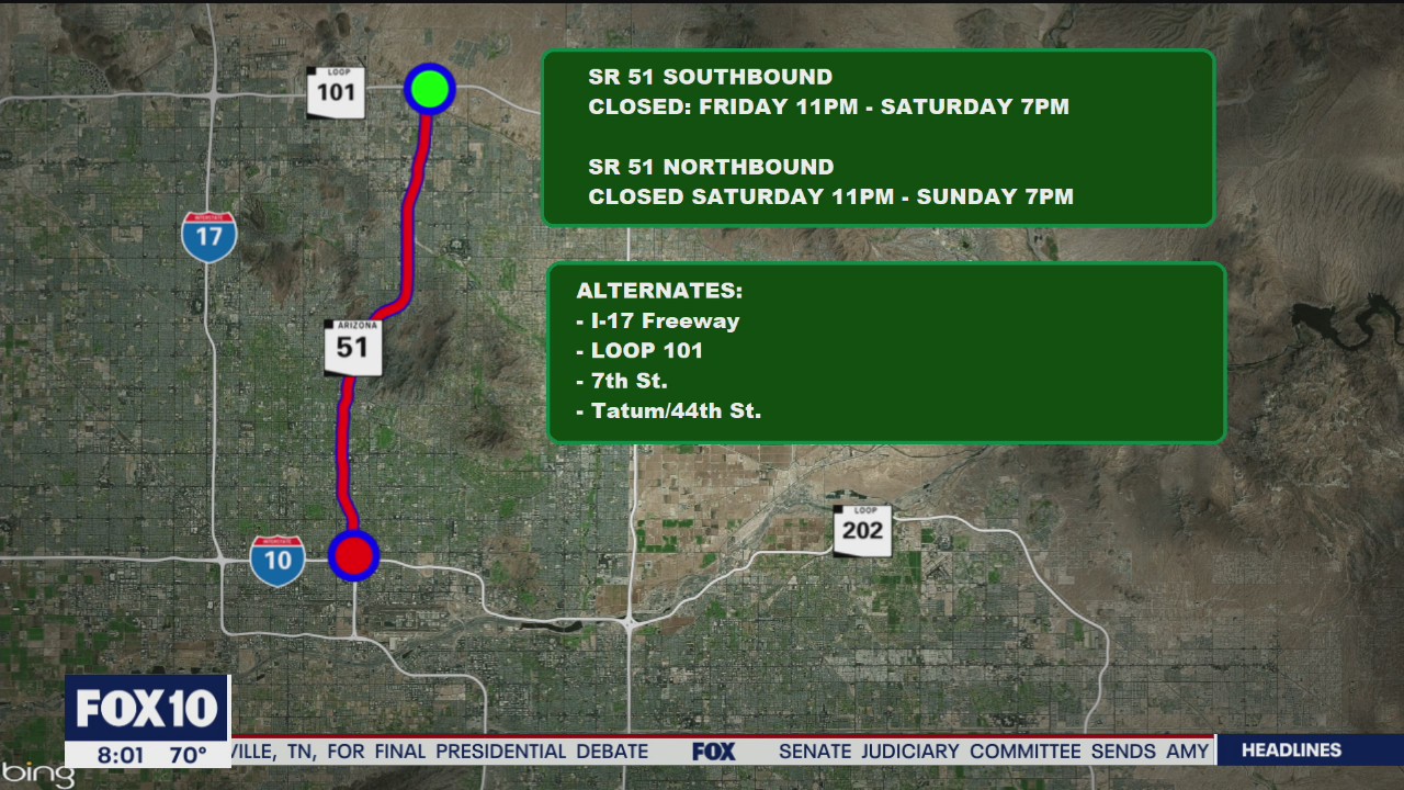 Traffic alert: Major closures planned for State Route 51