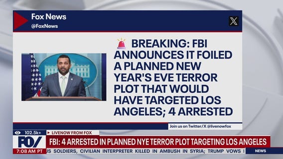 FBI: 4 arrested in alleged NYE terror plot