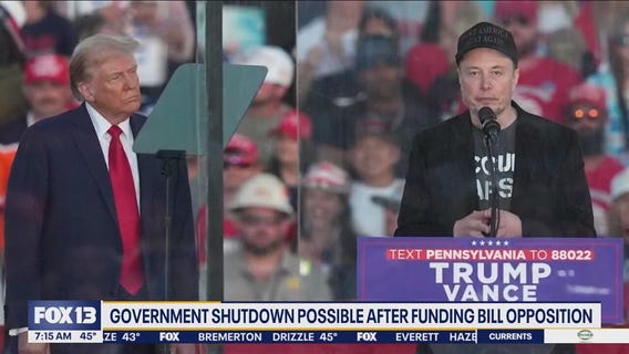 US government shutdown possible after funding bill opposition