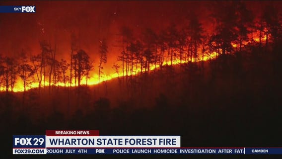Wharton State Forest wildfire rages in Burlington County