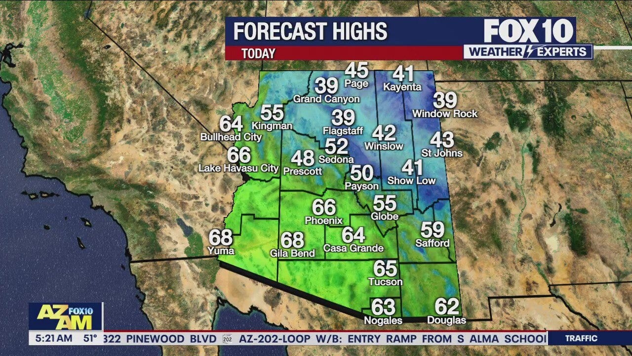 Arizona weather forecast: Cold front brings cooler air to Phoenix