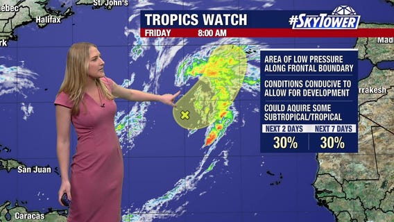 Short window for area of low pressure to develop