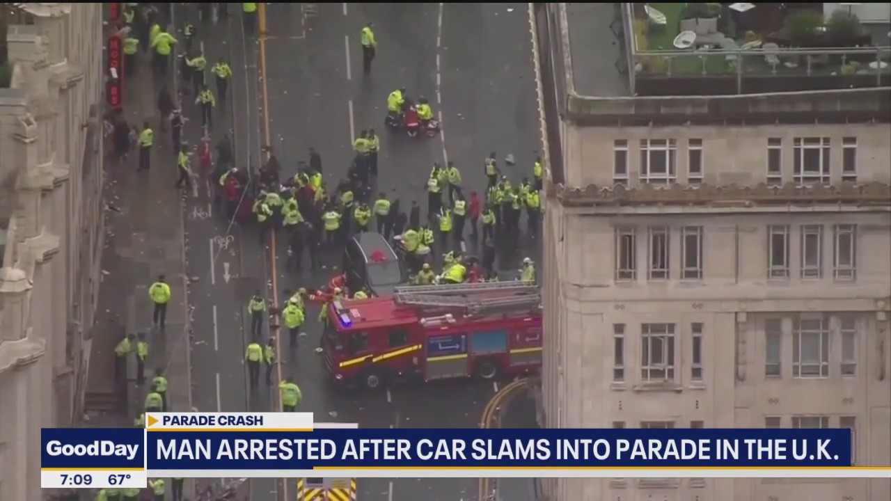 Car plows into large crowd in U.K.; Driver arrested