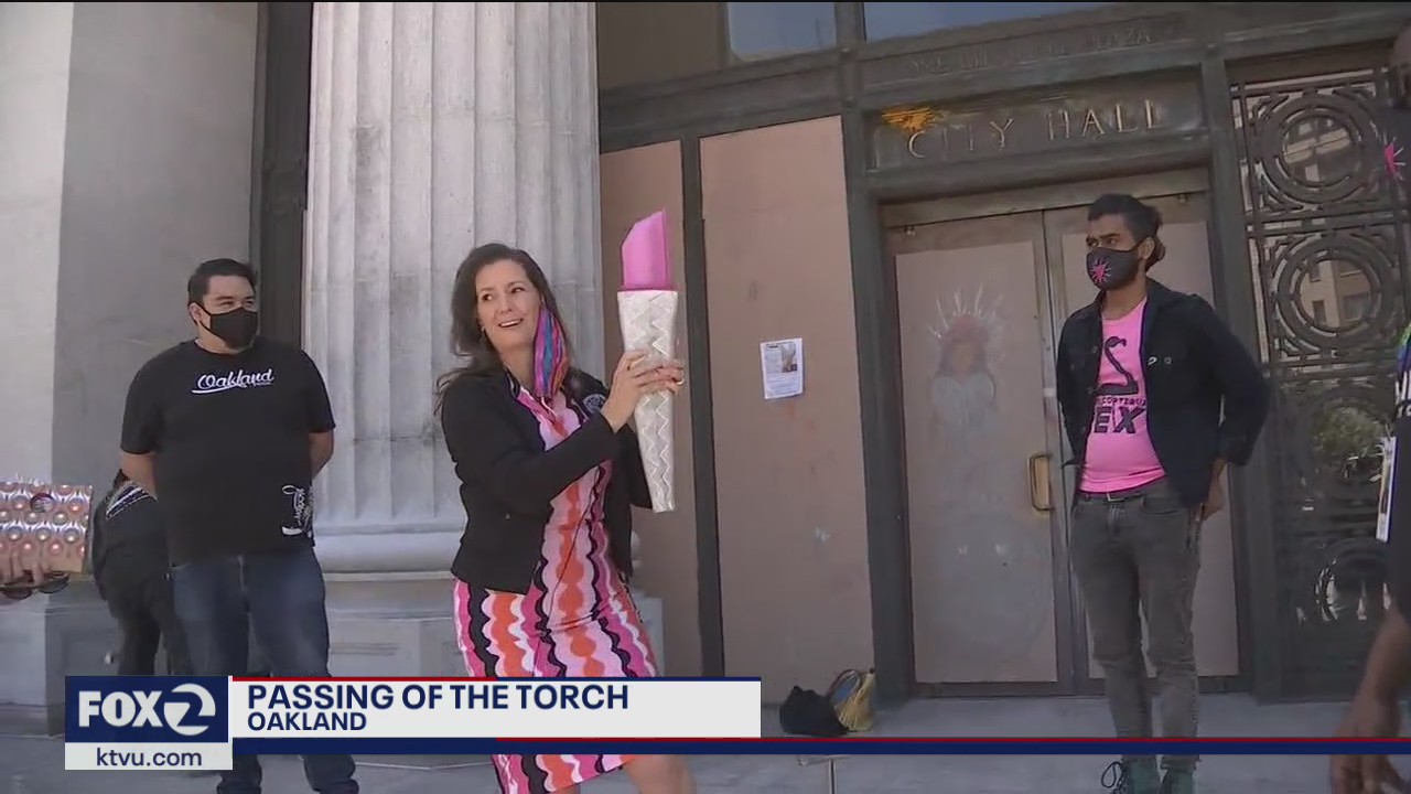 Pink torch heads from Oakland to light Pink Triangle in San Francisco