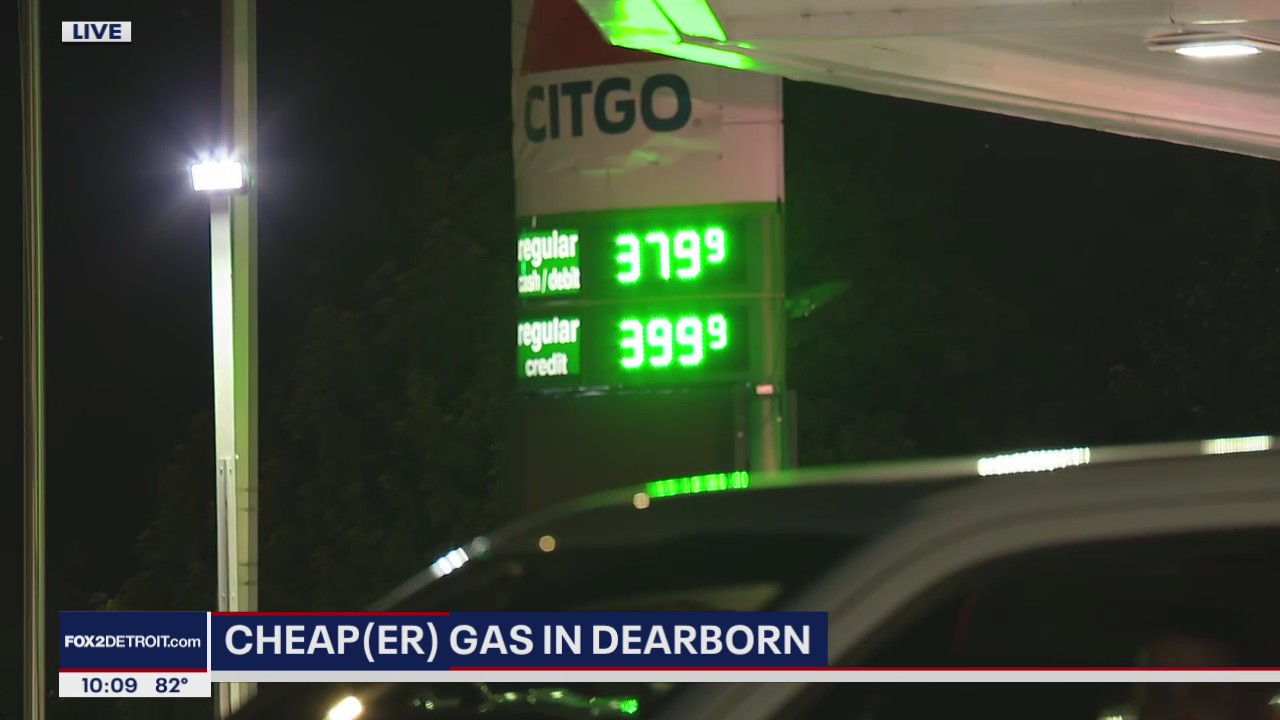 Gas prices dip below $4 at Dearborn stations