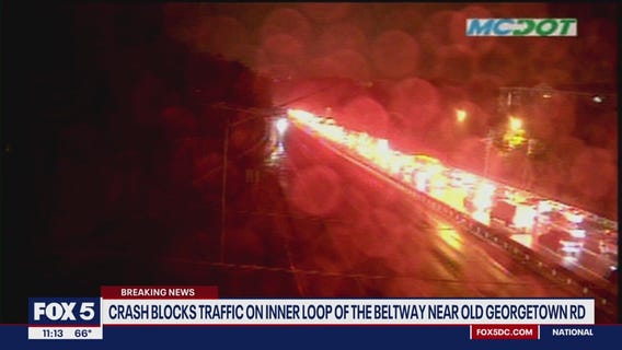 Tractor-trailer crash block traffic on inner loop of I-495