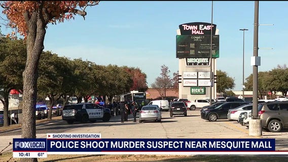Police shoot murder suspect near mall in Texas