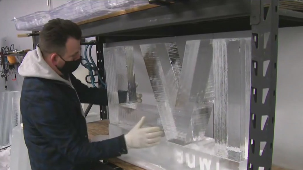 Ice sculptures for Super Sunday