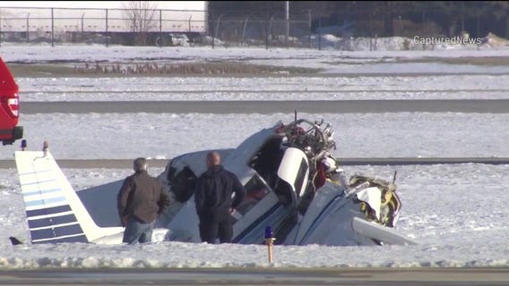 Plane crash investigation at DuPage Airport
