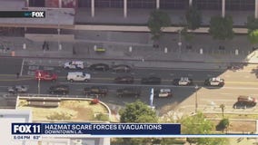 Hazmat scare forces evacuations in downtown LA