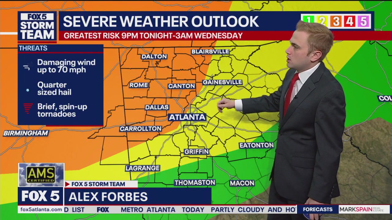 Severe storms expected Tuesday night into Wednesday Morning