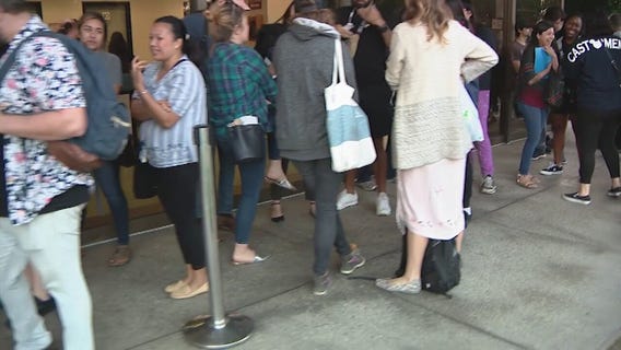 Long lines at the Registrar's Office in Norwalk