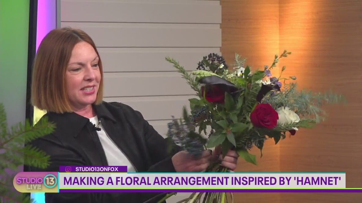 Making a floral arrangement inspired by 'Hamnet'
