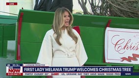 First Lady Melania Trump welcomes Christmas tree