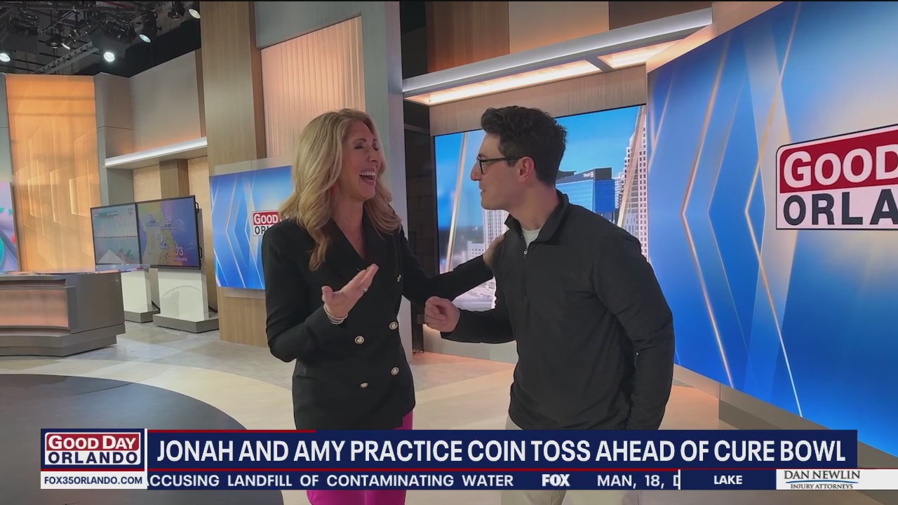 Amy Kaufeldt, Jonah Karp practice coin tosses