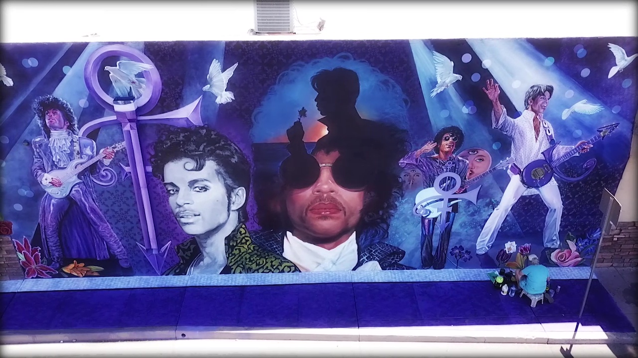 Artist almost done with mural painted in memory of Prince