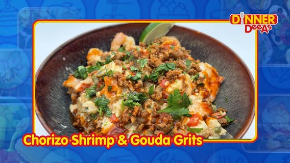 Dinner DeeAs: Chorizo Shrimp & Gouda Grits