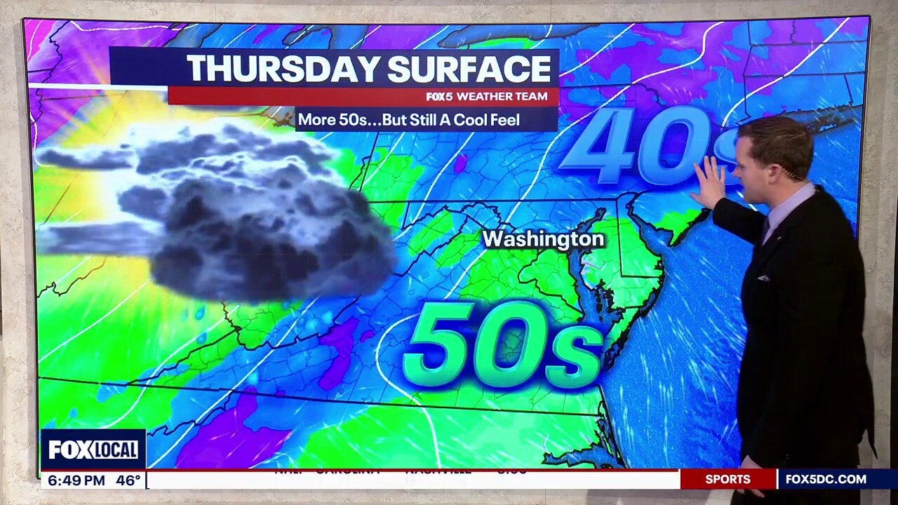 Rain expected Thursday with highs in the 40s and 50s
