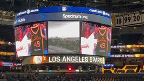 Kamala Harris honored at LA Sparks game